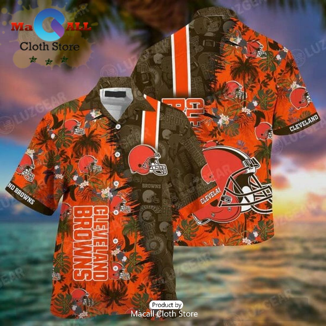 NFL Cleveland Browns Tropical Flowers Hawaiian Shirt