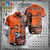 NFL Denver Broncos Tropical Flowers Orange Hawaiian Shirt