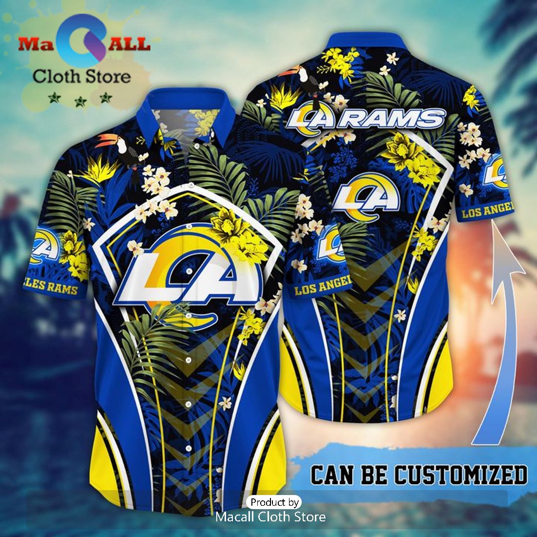 NFL Los Angeles Chargers Tropical Leafs Hawaiian Shirt