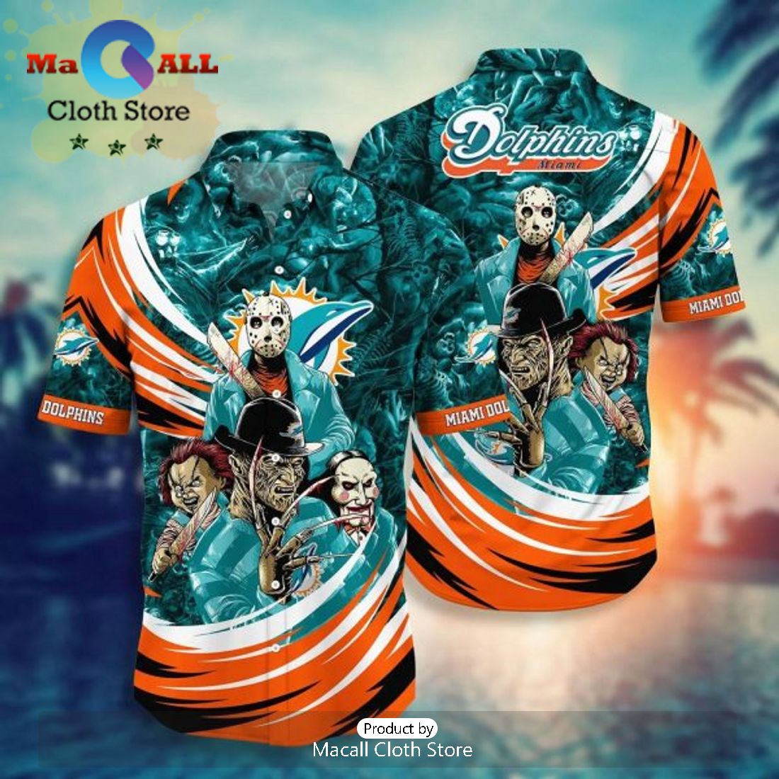 NFL Miami Dolphins Aqua Black Hawaiian Shirt NFL Miami Dolphins Aqua Black Hawaiian Shirt