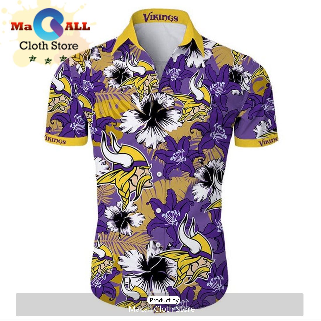 NFL Minnesota Vikings Custom Skull Hawaiian Shirt