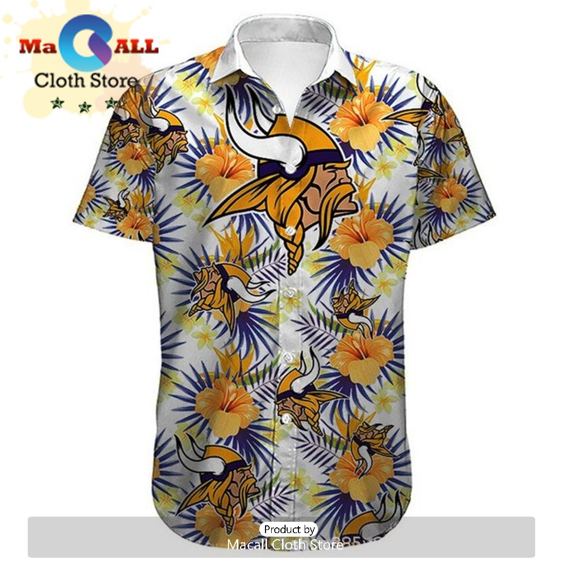 NFL Minnesota Vikings Tropical Flower Summer Hawaiian Shirt