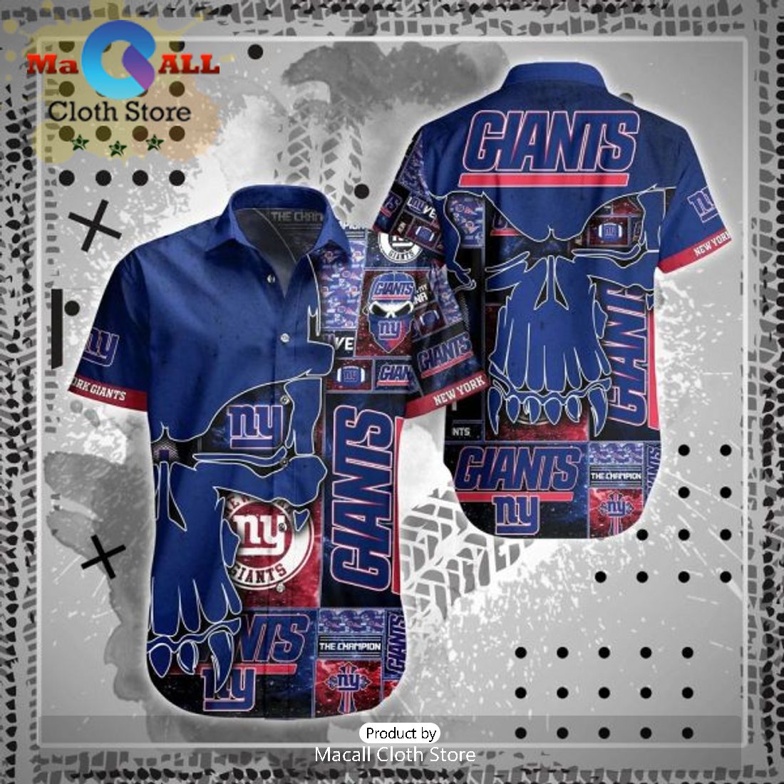 NFL New York Giants Black Cat Navy Blue Hawaiian Shirt