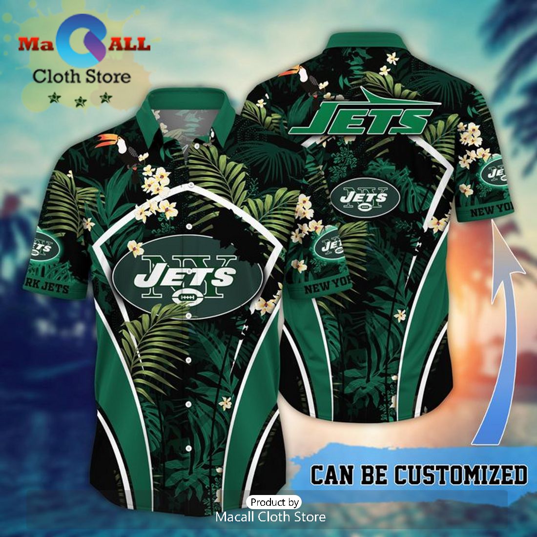 NFL New York Giants Tropical Leafs Hawaiian Shirt