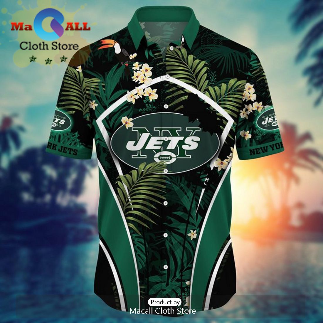 NFL New York Giants Tropical Leafs Hawaiian Shirt