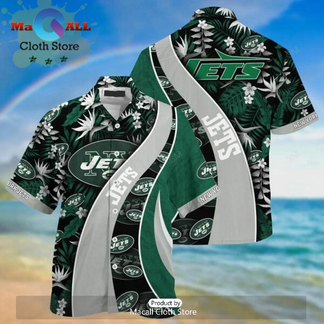 NFL New York Jets Flowers Green Hawaiian Shirt Limited