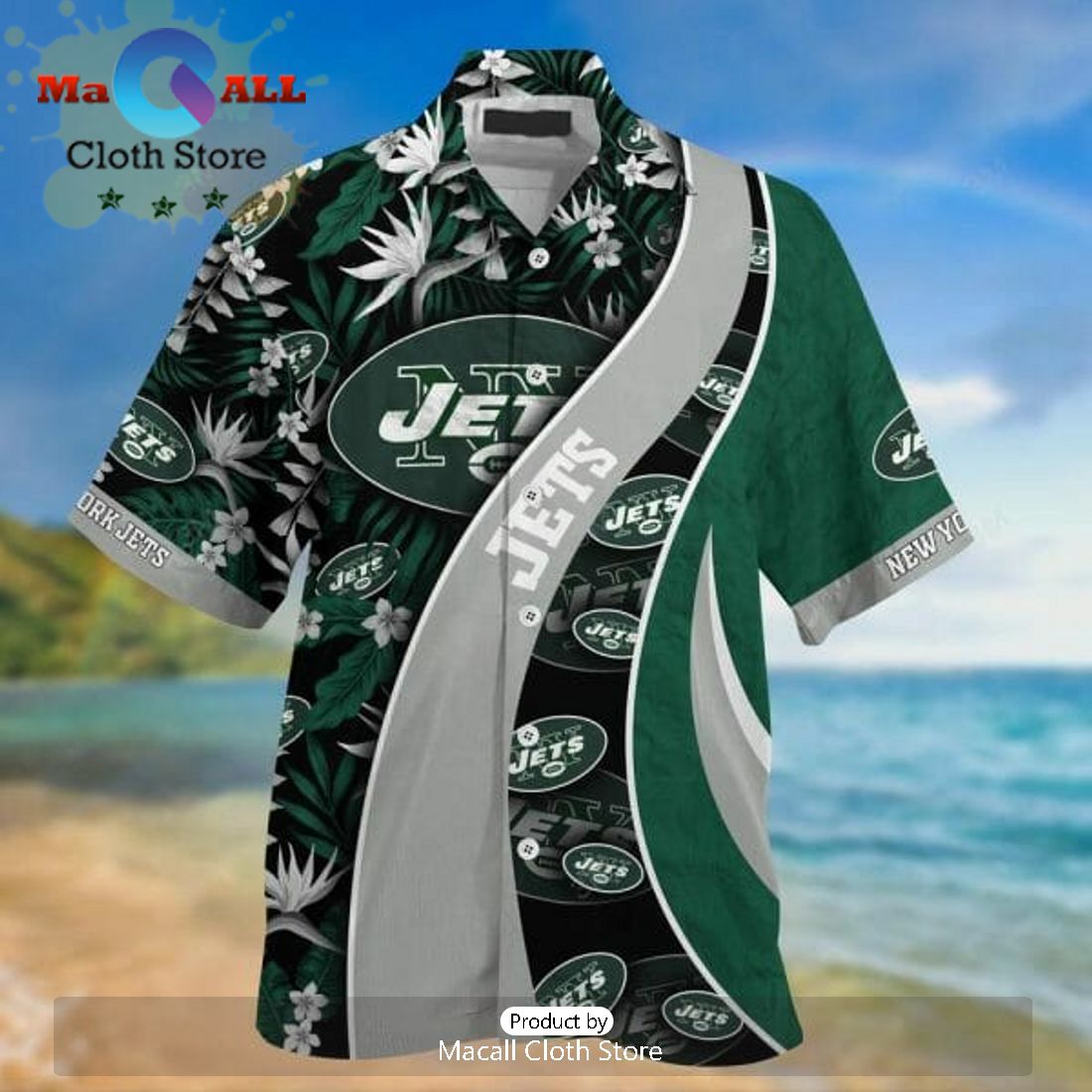 NFL New York Jets Flowers Green Hawaiian Shirt Limited
