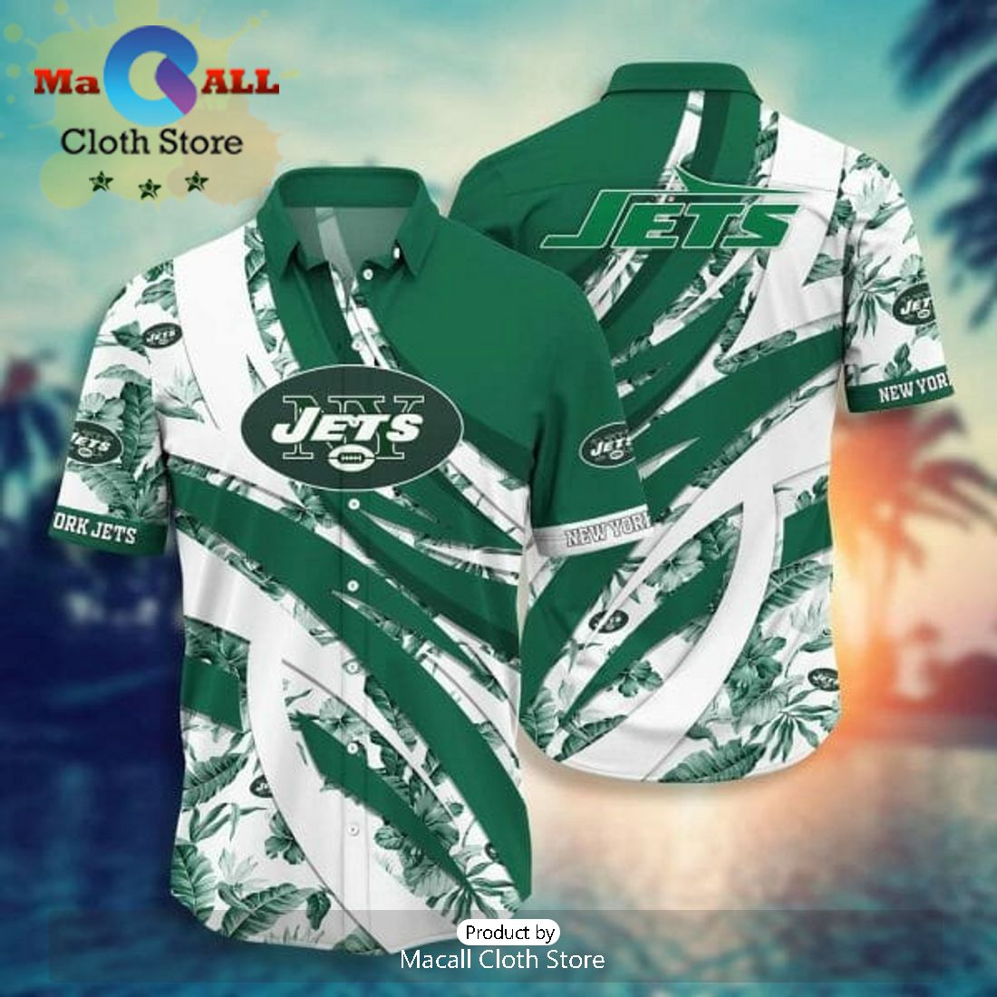 NFL New York Jets Green Hawaiian Shirt