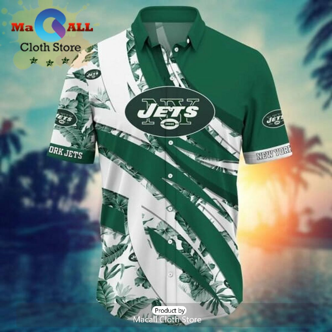 NFL New York Jets Green Hawaiian Shirt