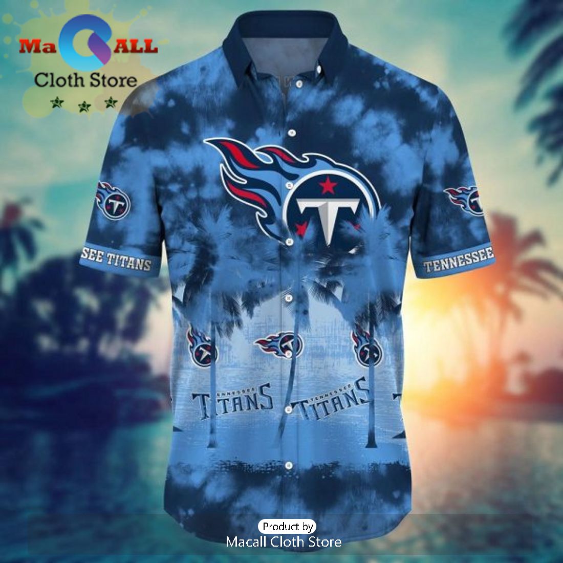 NFL Tennessee Titans Flowers Navy Blue Hawaiian Shirt Limited