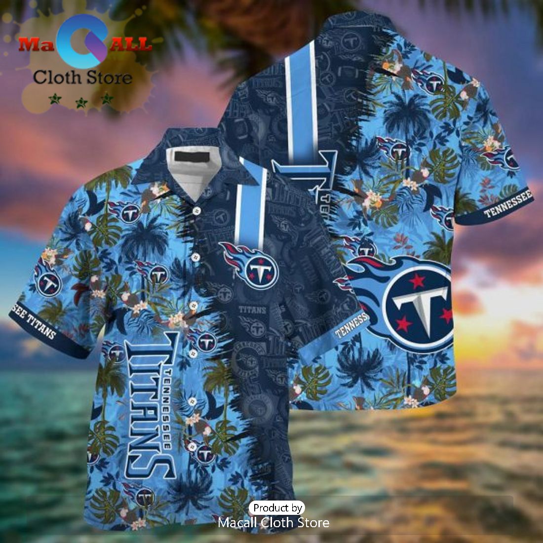 NFL Tennessee Titans Navy Blue Hawaiian Shirt