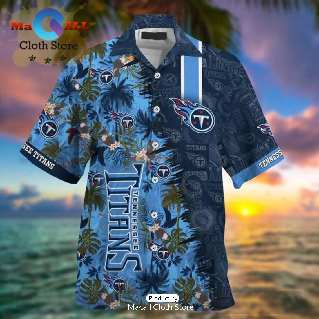 NFL Tennessee Titans Navy Blue Hawaiian Shirt