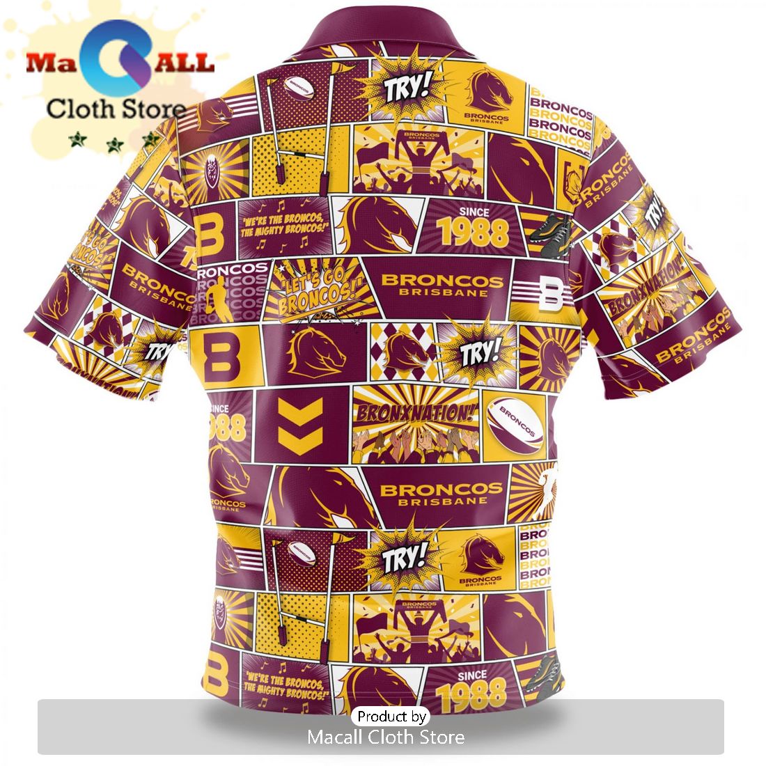 NRL Brisbane Broncos Beach Hawaiian Shirt