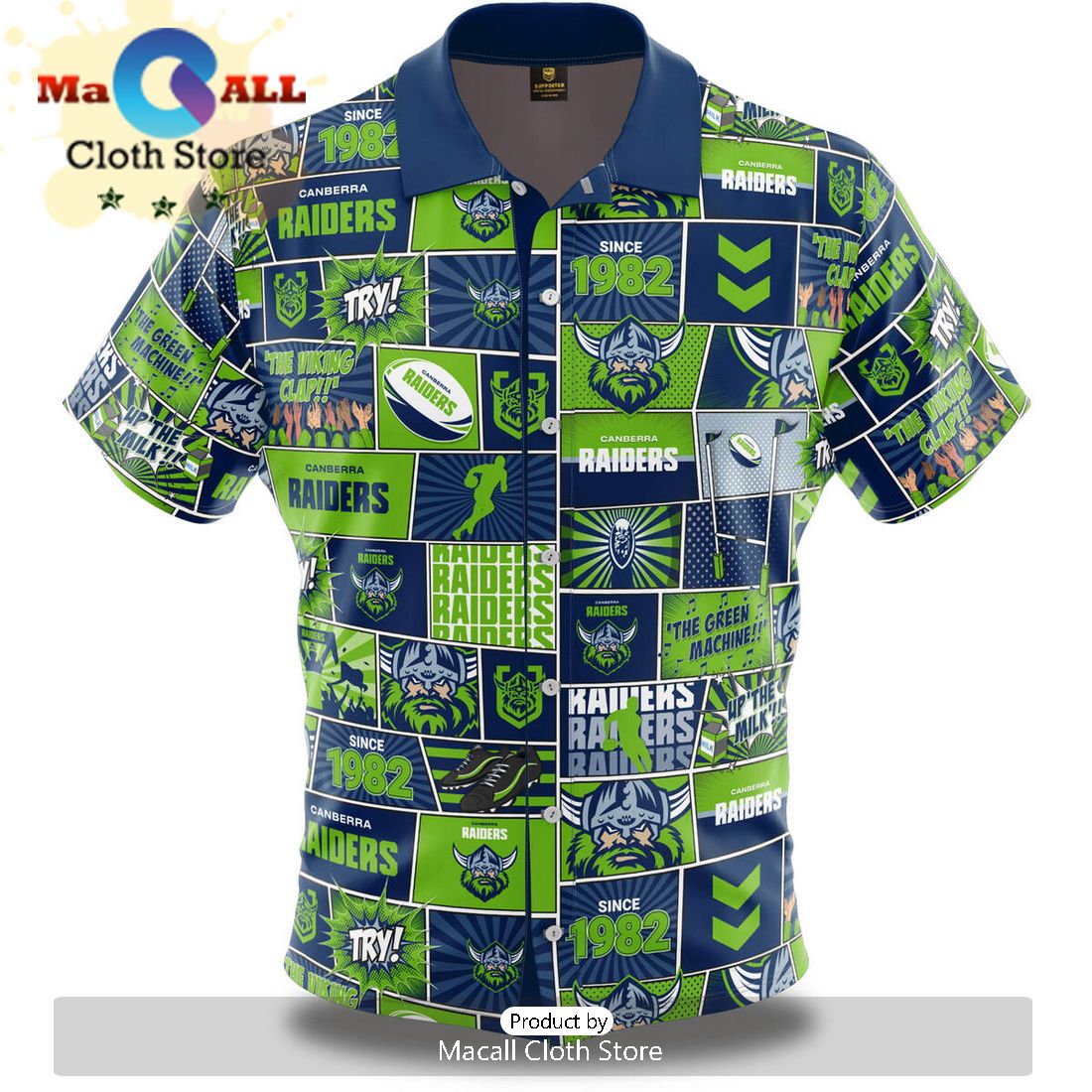 NRL Canberra Raiders Custom Text Hawaiian Shirt