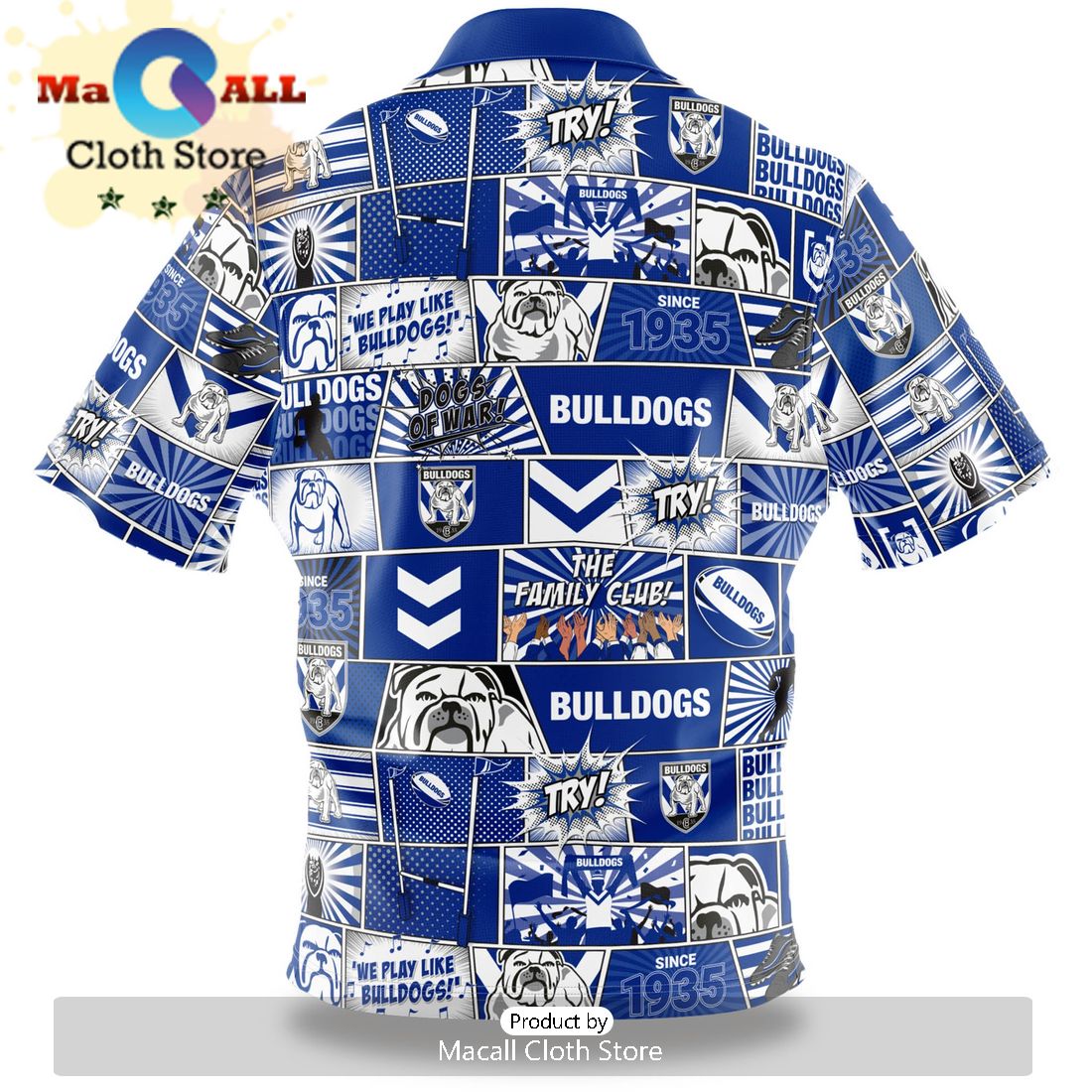 NRL Canterbury-Bankstown Bulldogs Floral Custom Text Hawaiian Shirt