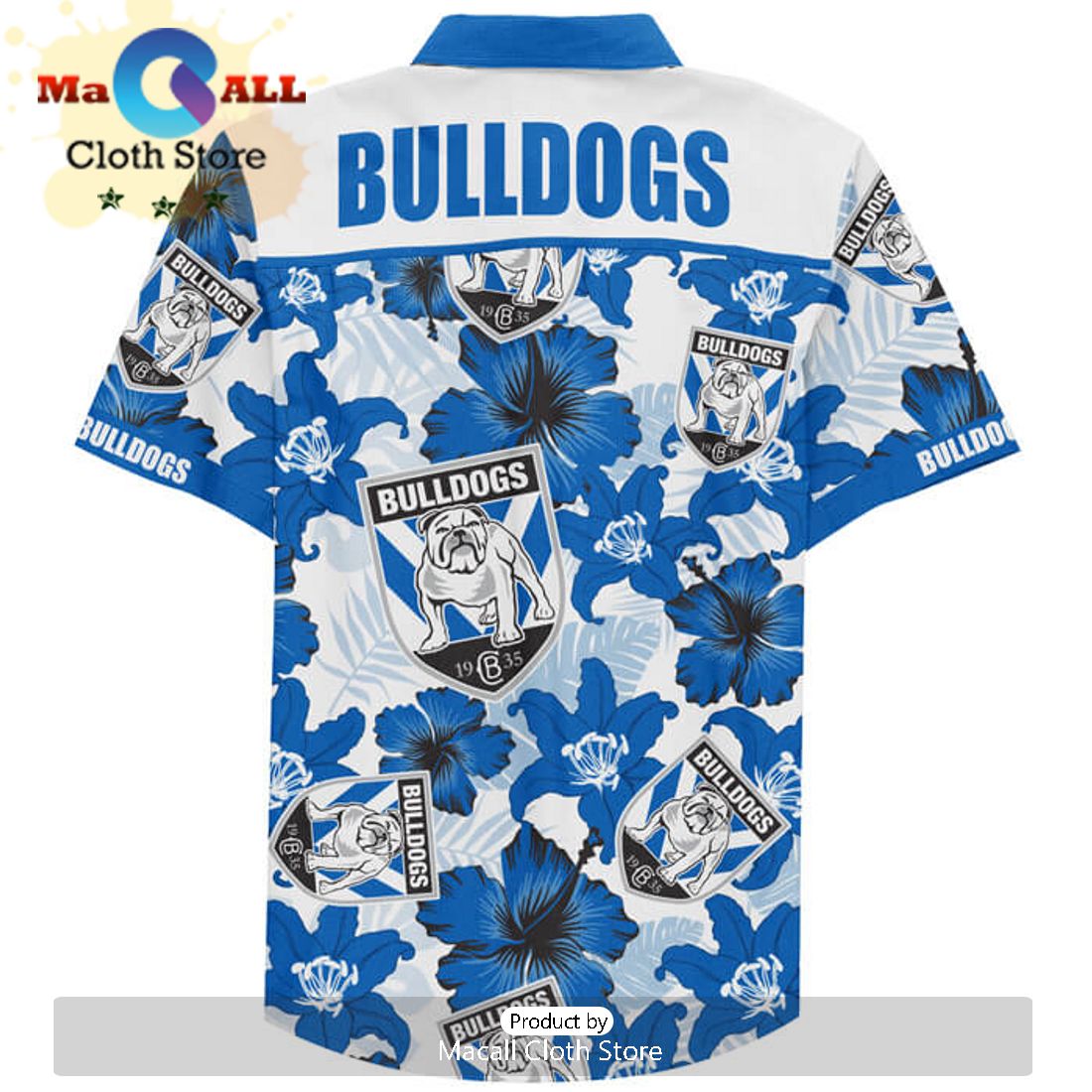 NRL Canterbury-Bankstown Bulldogs Tropical Flowers Hawaiian Shirt