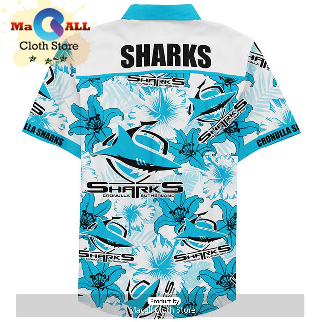NRL Cronulla-Sutherland Sharks Custom Tribal Hawaiian Shirt