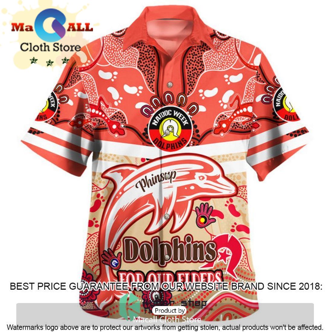 NRL Dolphins Custom Guns N’ Roses Hawaiian Shirt