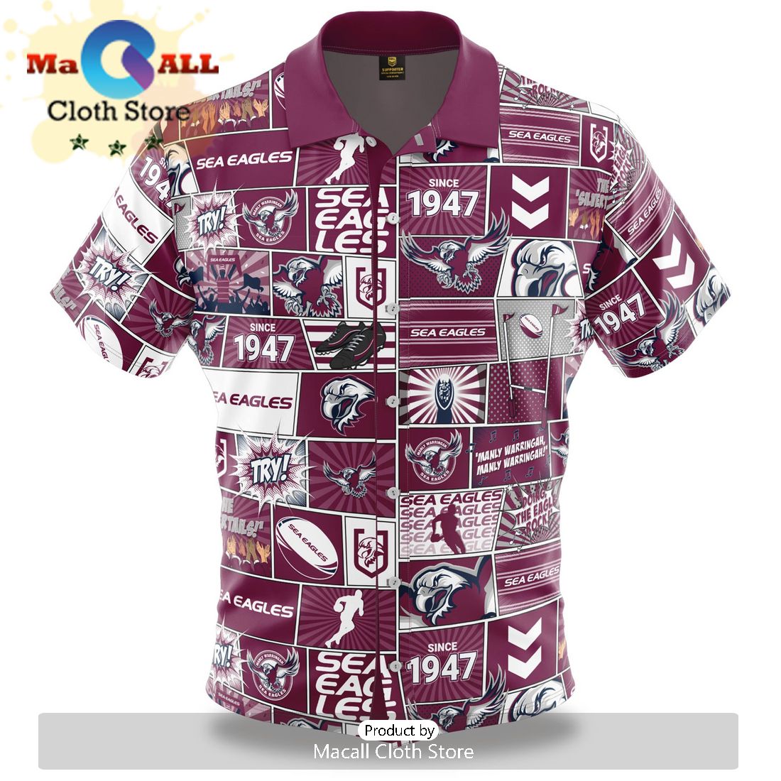 NRL Manly Warringah Sea Eagles Surfboard Indigenious Hawaiian Shirt NRL Manly Warringah Sea Eagles Surfboard Indigenious Hawaiian Shirt