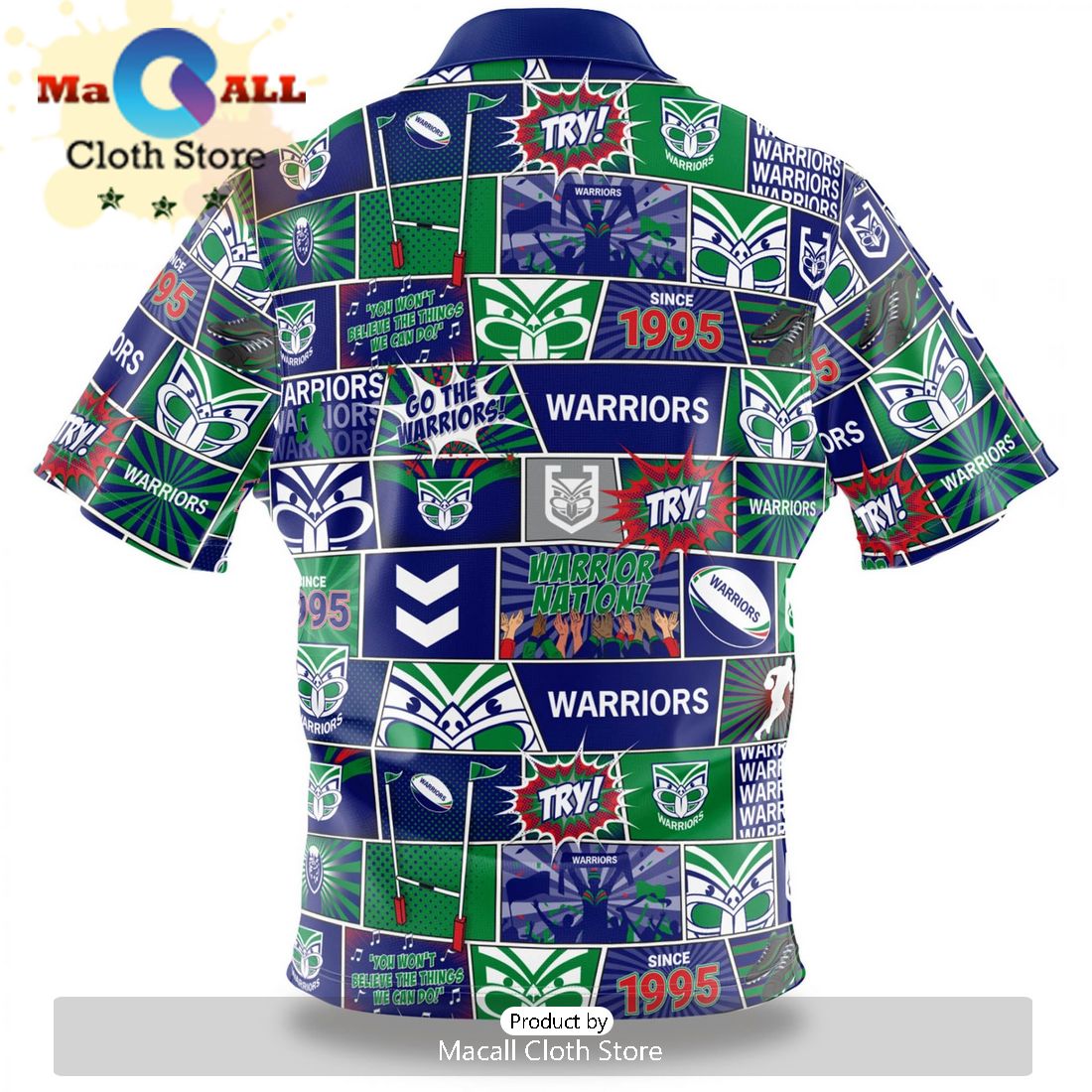 NRL New Zealand Warriors Tribal Hawaiian Shirt