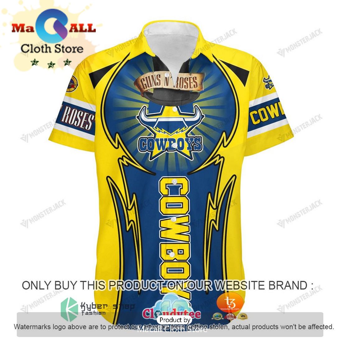 NRL North Queensland Cowboys Coconut Tree Islands Hawaiian Shirt
