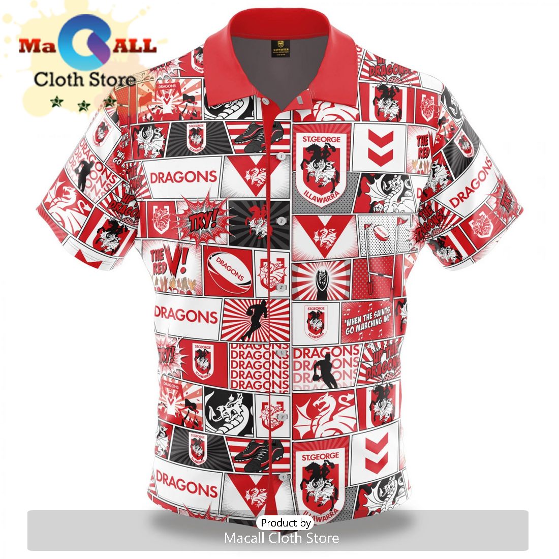 NRL St. George Illawarra Dragons NAIDOC Patterns Hawaiian Shirt