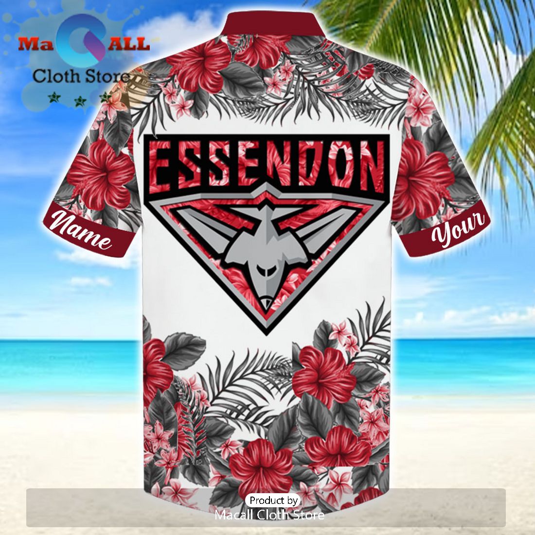 AFL Beach Essendon Bombers Sport Personalized Hawaiian Shirt