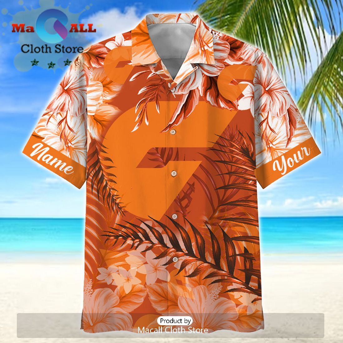 AFL Beach GWS Giants Sport Personalized Hawaiian Shirt