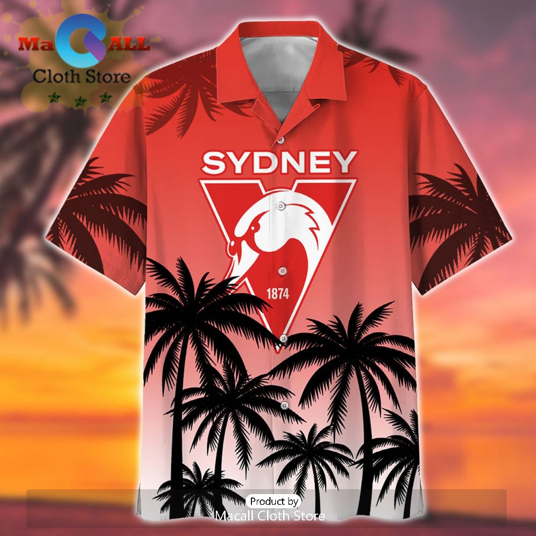 AFL Beach Sydney Swans Sport Summer Personalized Hawaiian Shirt