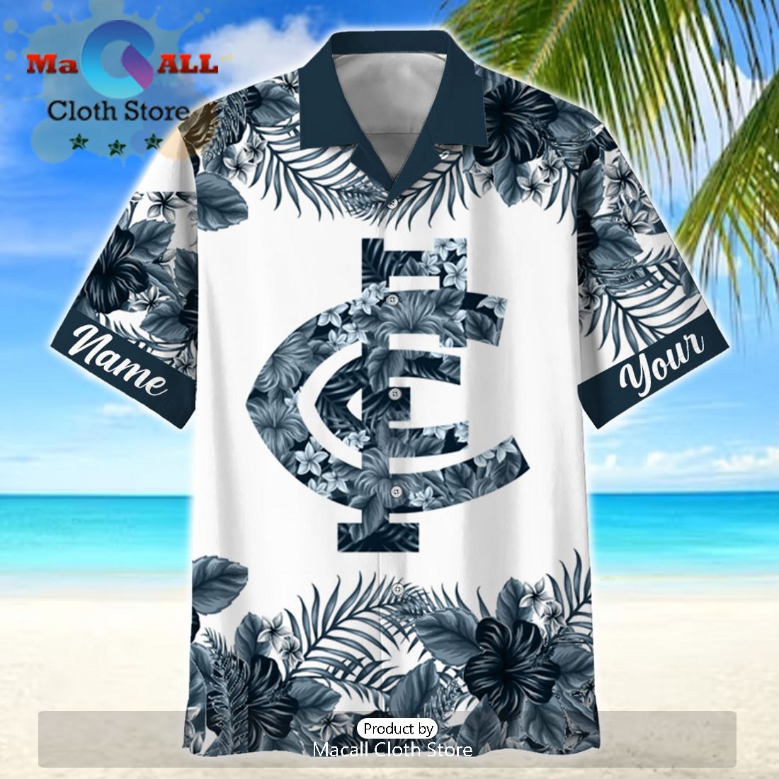 AFL Carlton Blues Sport Personalized Beach Hawaiian Shirt