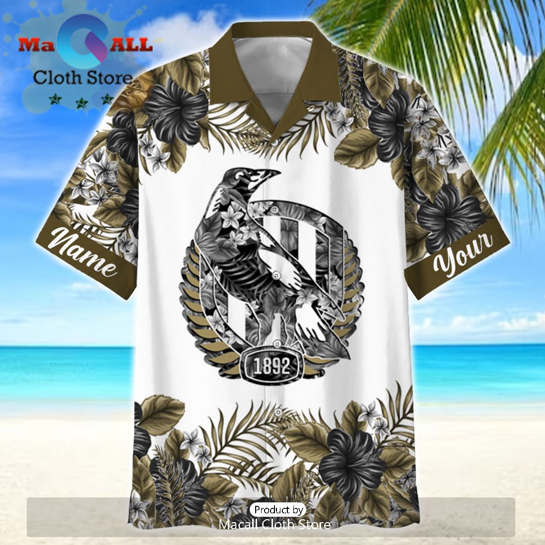 AFL Collingwood Magpies Sport Personalized Aloha Hawaiian Shirt