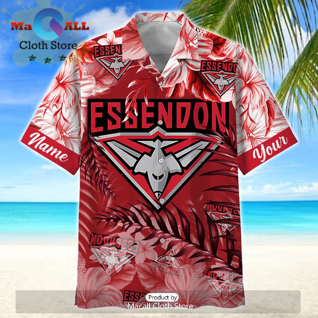 AFL Essendon Bombers Sport Personalized Tropical Hawaiian Shirt
