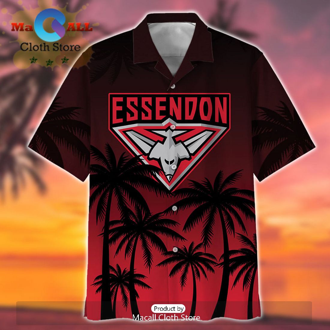 AFL Essendon Bombers Sport Summer Personalized Vacation Hawaiian Shirt