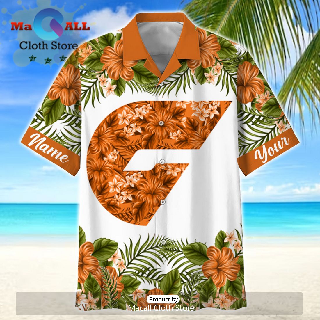 AFL GWS Giants Sport Island Personalized Hawaiian Shirt