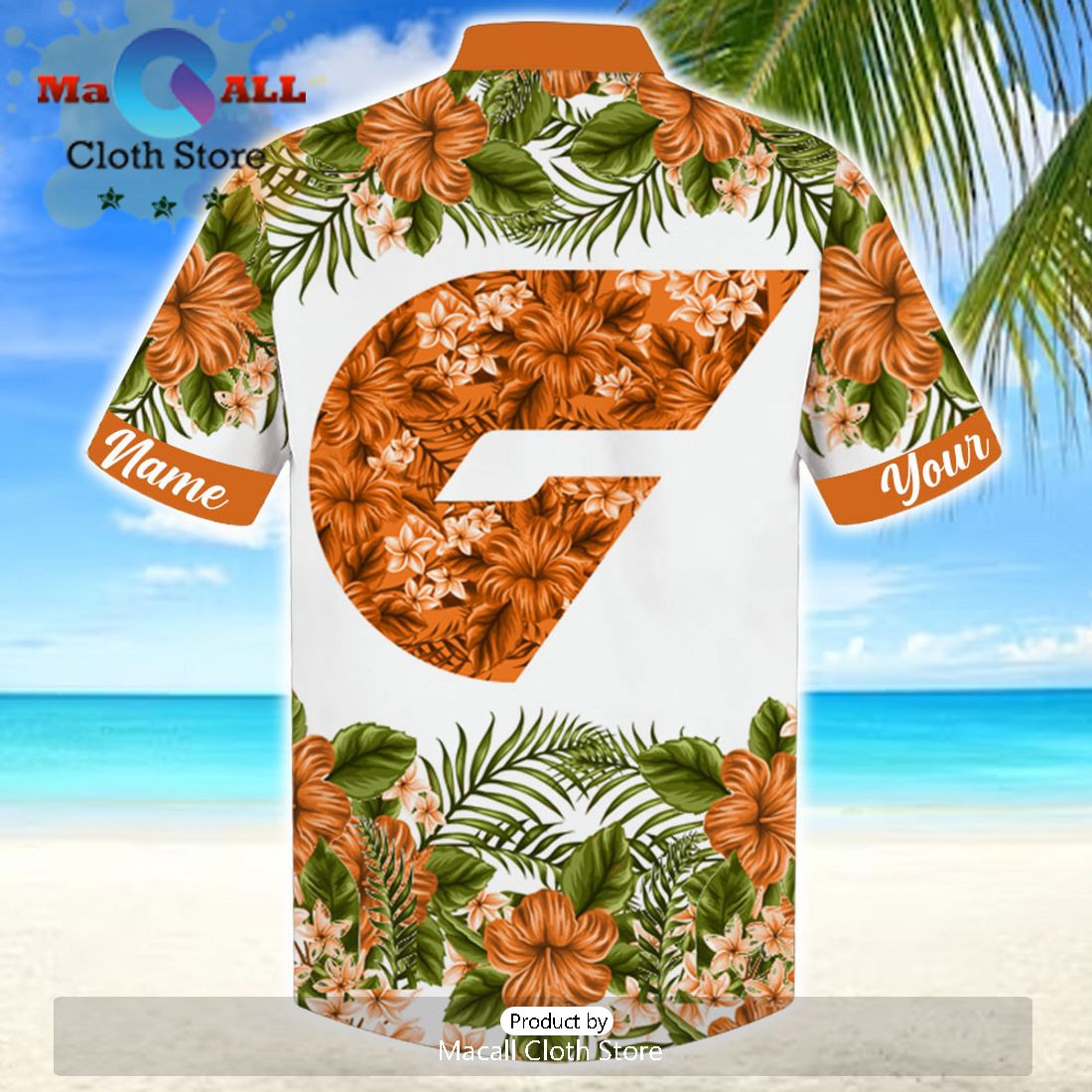 AFL GWS Giants Sport Island Personalized Hawaiian Shirt