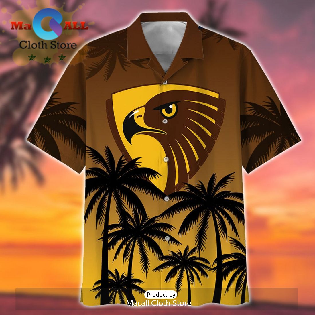 AFL Hawthorn Hawks Sport Summer Personalized Beach Hawaiian Shirt