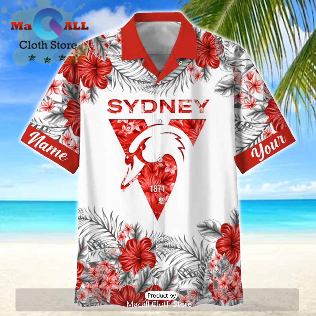 AFL Island Sydney Swans Sport Personalized Hawaiian Shirt