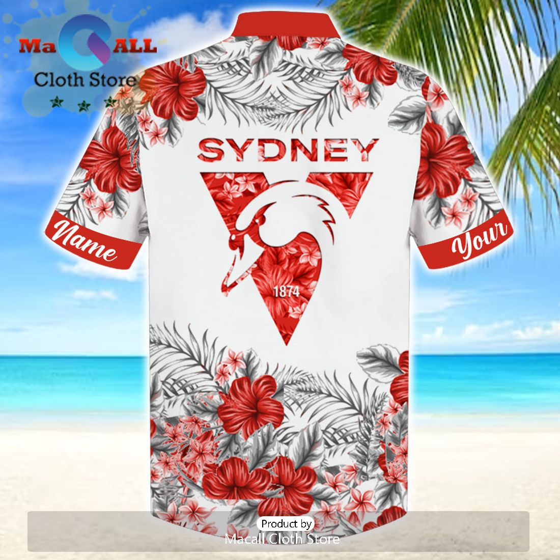 AFL Island Sydney Swans Sport Personalized Hawaiian Shirt