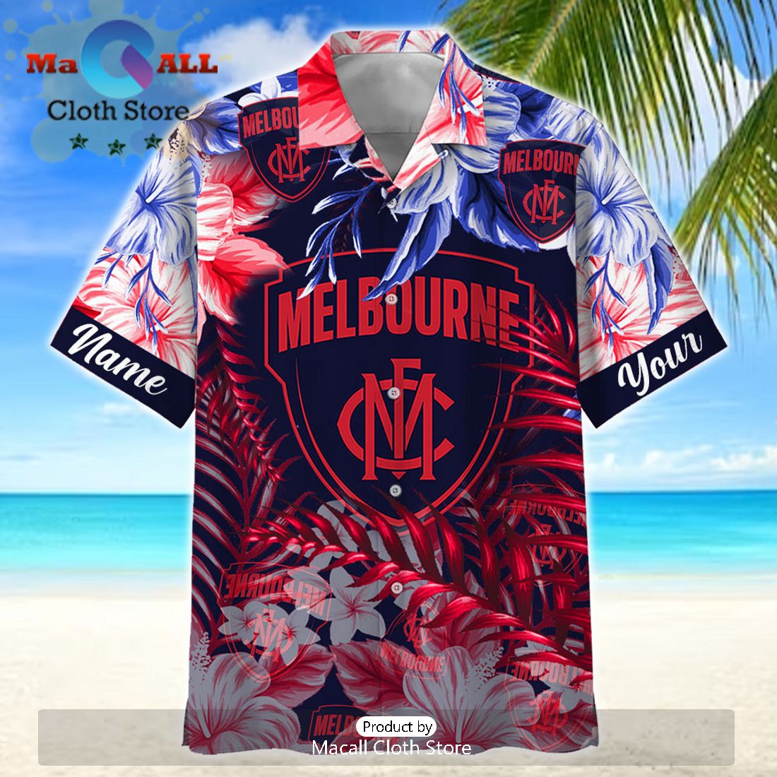 AFL Melbourne Demons Sport Personalized Tropical Hawaiian Shirt