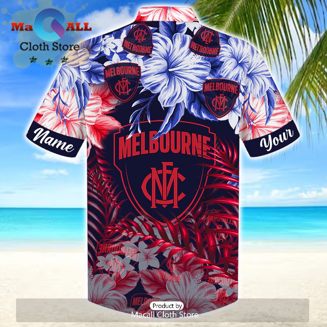 AFL Melbourne Demons Sport Personalized Tropical Hawaiian Shirt