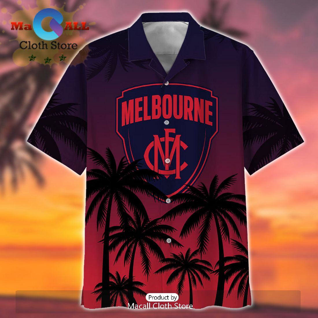 AFL Melbourne Demons Sport Summer Personalized Aloha Hawaiian Shirt