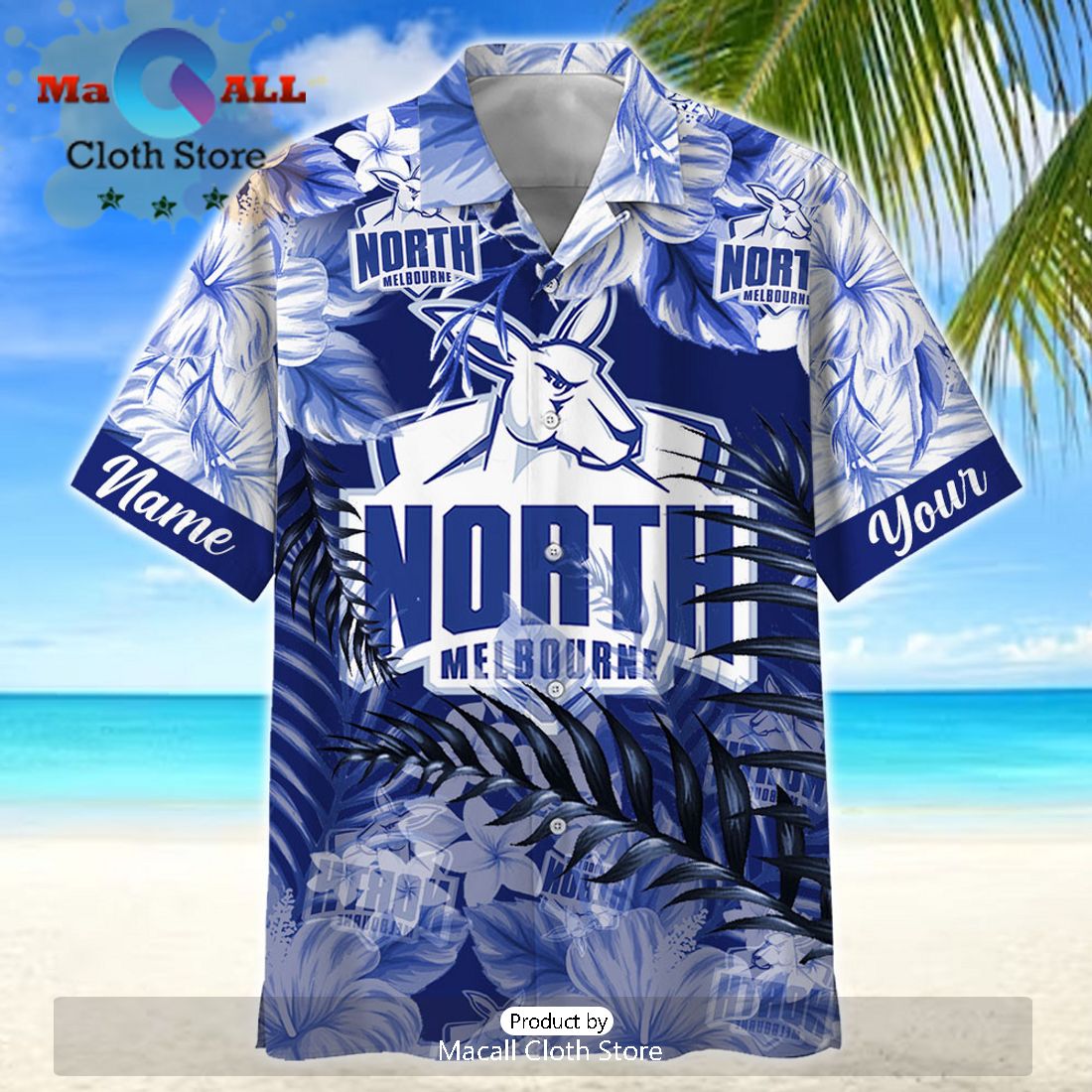 AFL North Melbourne Kangaroos Sport Personalized Vacation Hawaiian Shirt