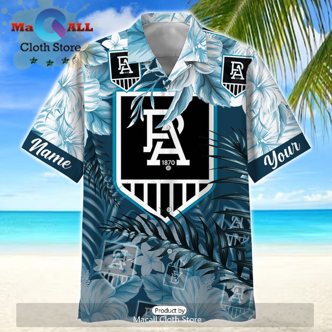 AFL Port Adelaide Power Sport Vacation Summer Personalized Hawaiian Shirt