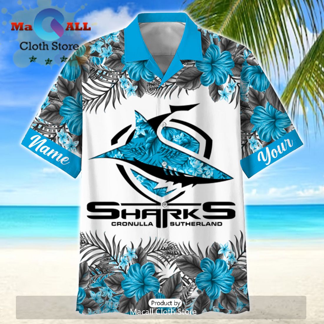 NRL Cronulla Sharks Sport Personalized Tropical Hawaiian Shirt