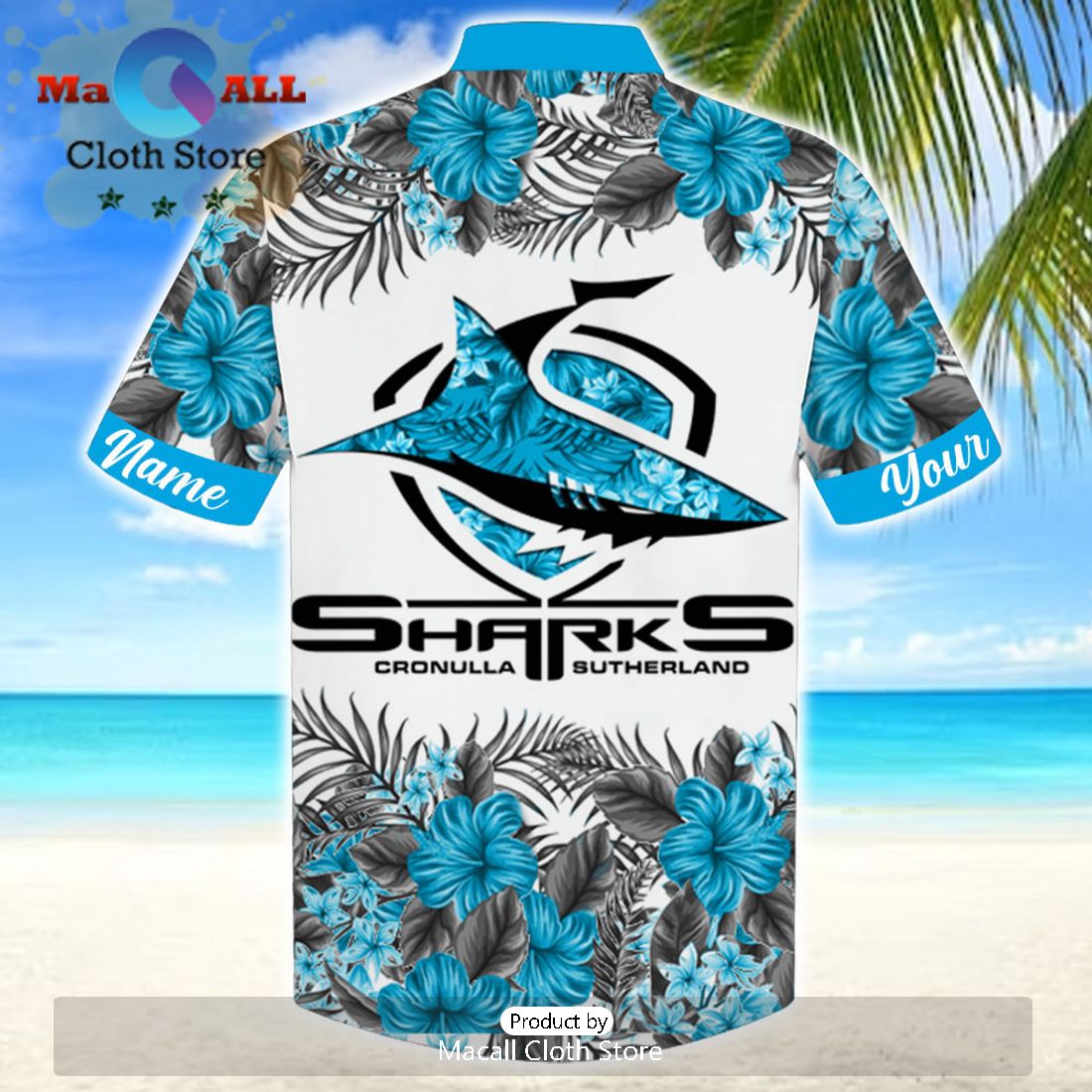 NRL Cronulla Sharks Sport Personalized Tropical Hawaiian Shirt
