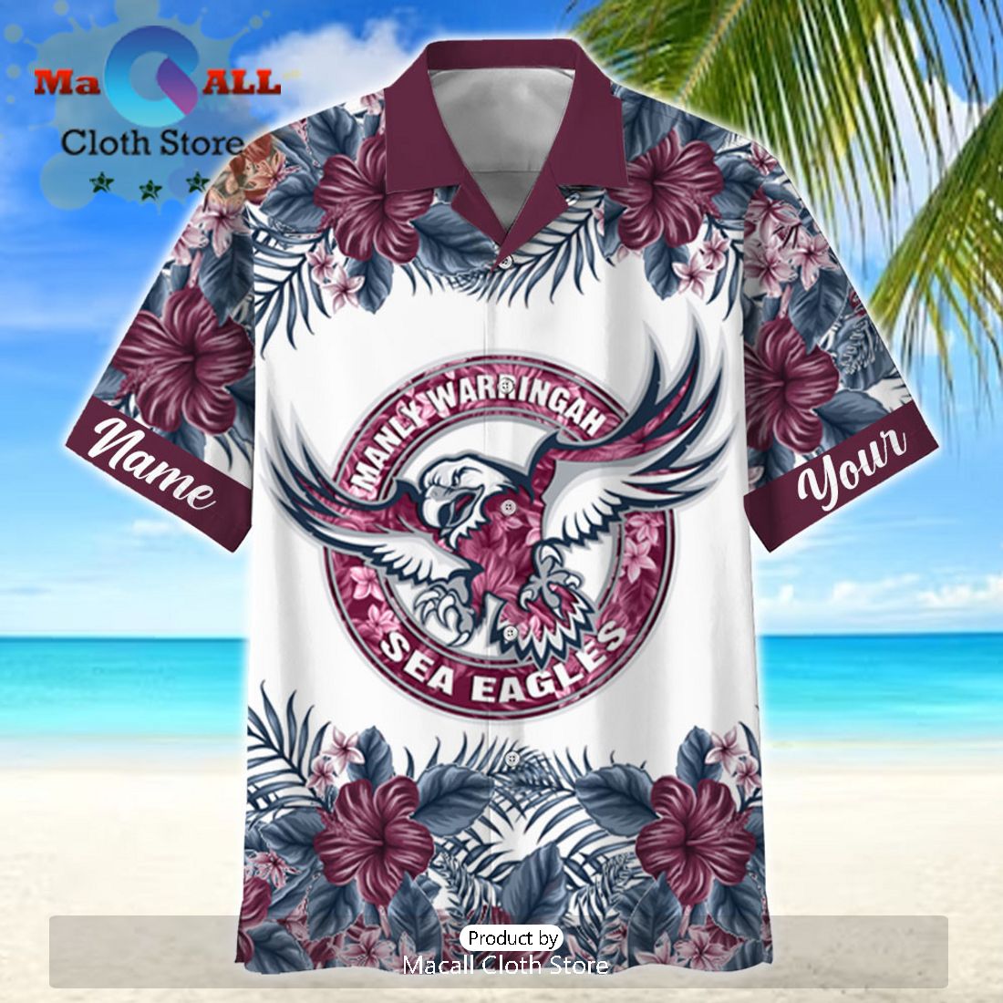 NRL Manly Sea Eagles Island Sport Personalized Hawaiian Shirt