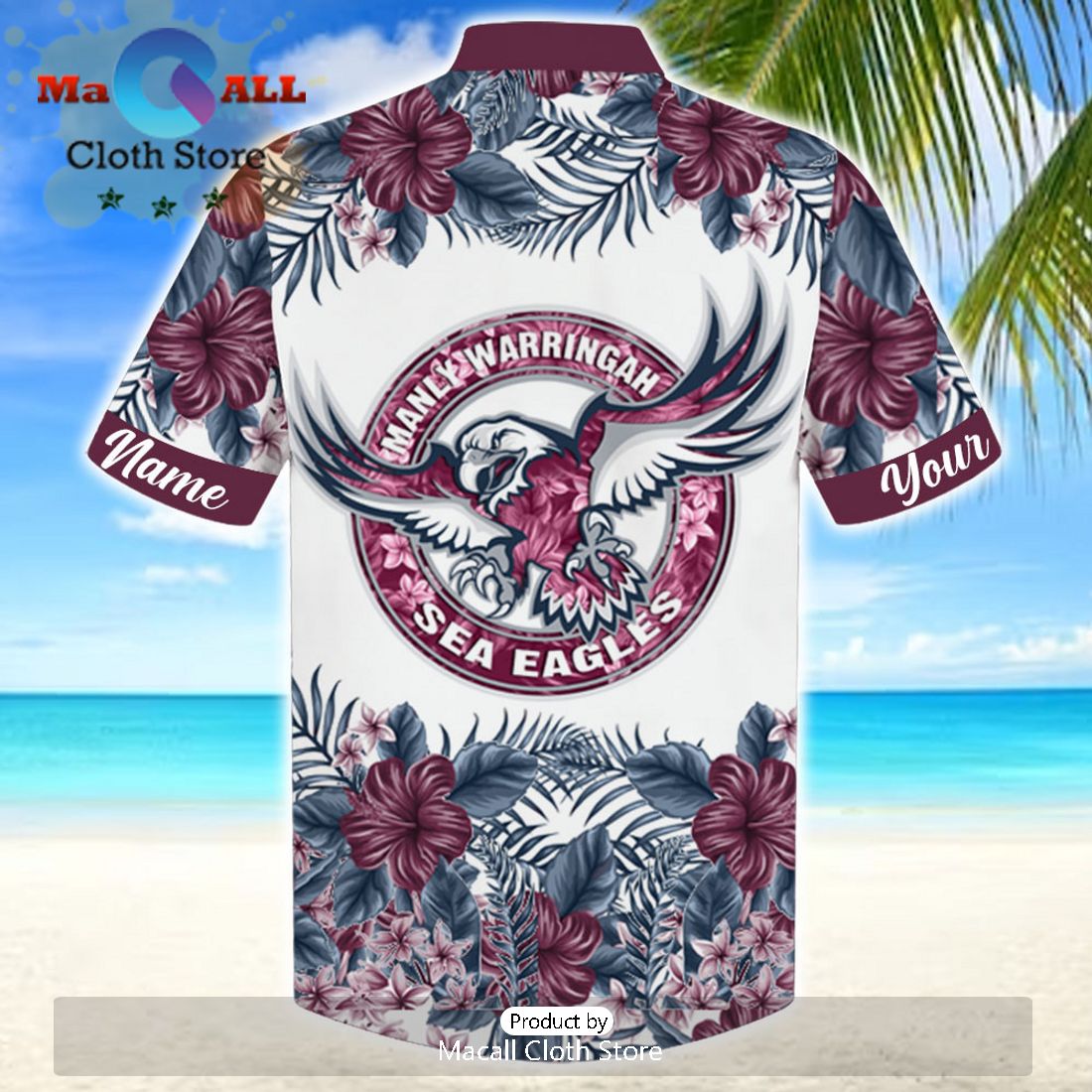 NRL Manly Sea Eagles Island Sport Personalized Hawaiian Shirt