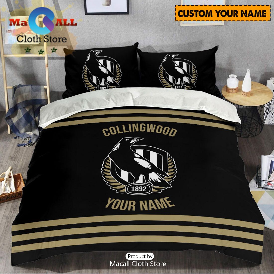 Collingwood Magpies AFL Sport Personalized Bedding Set