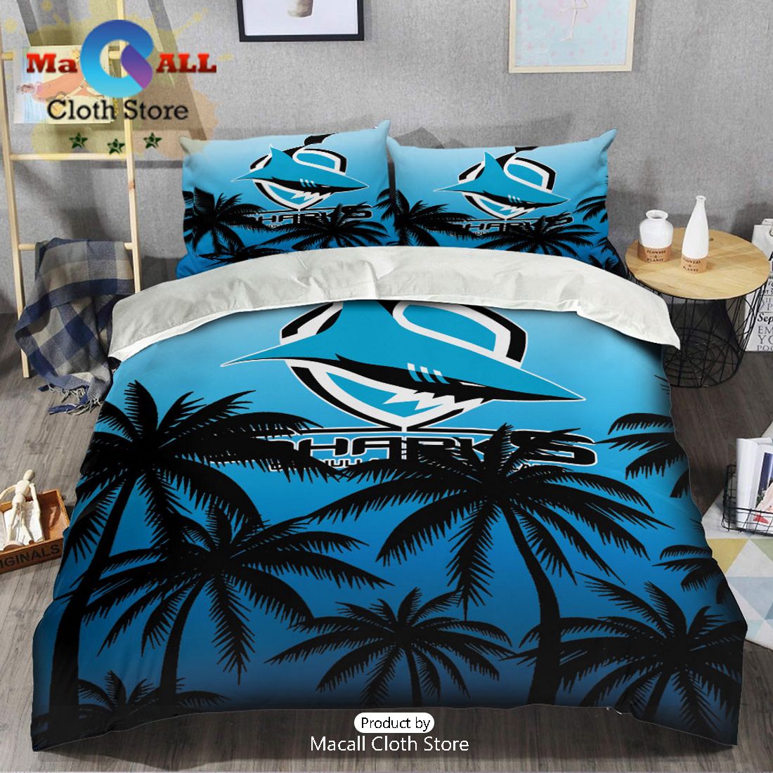 Cronulla Sharks NRL Sport Personalized Bedding Set
