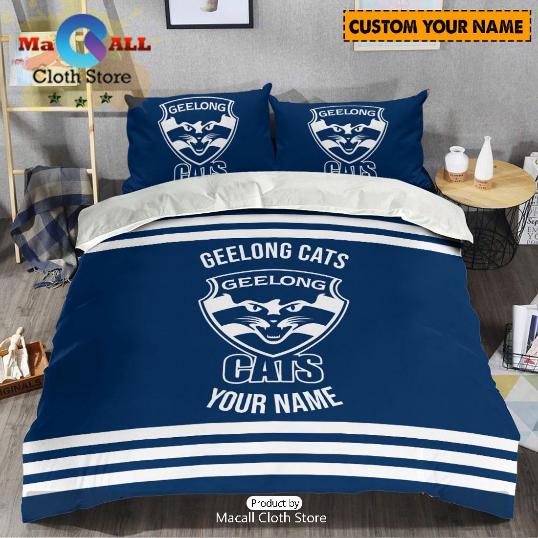 Geelong Cats AFL Sport Personalized Bedding Set